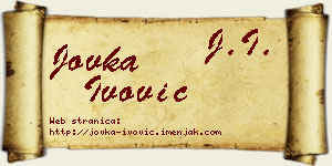 Jovka Ivović vizit kartica